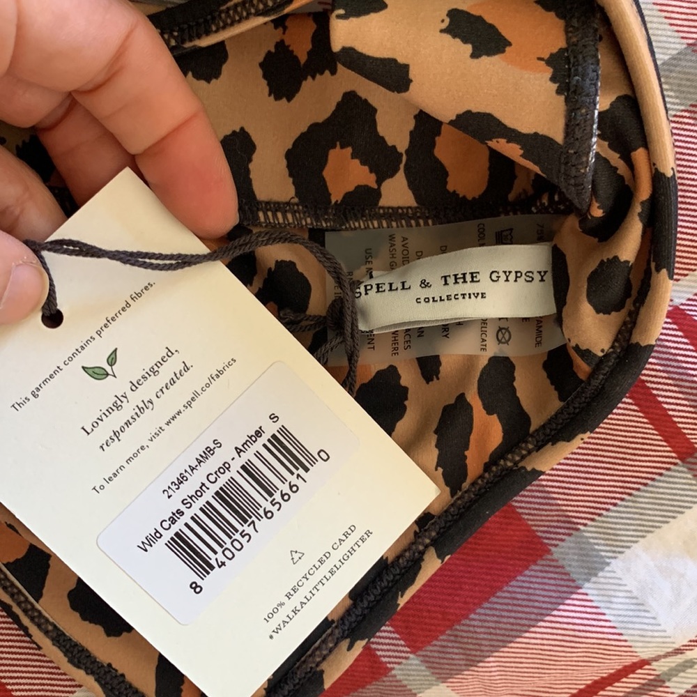 Spell wild cats short crop-amber S NWT - Picture 3 of 4